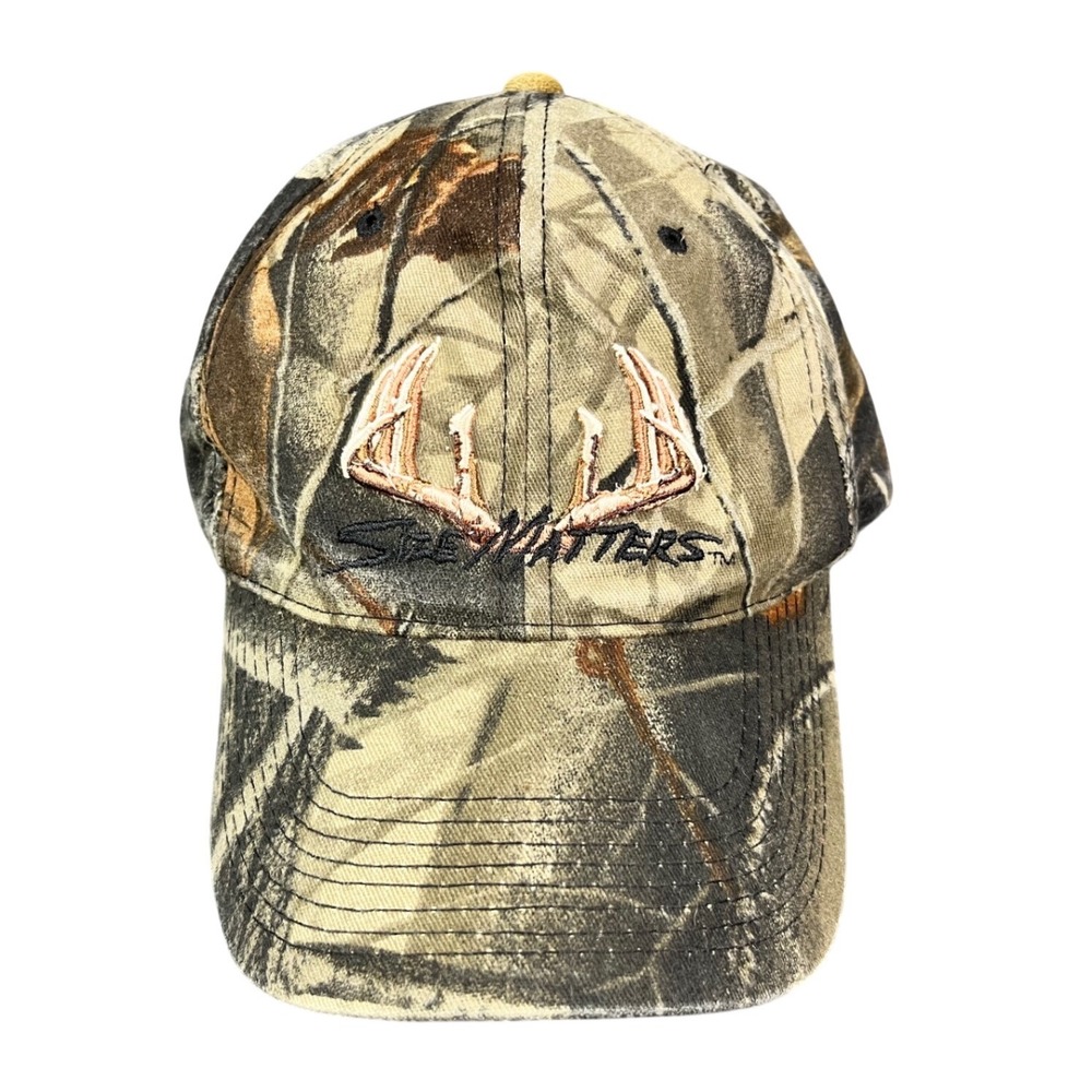 Outdoor Cap Size Matters Camo Deer Antler Embroidered Adjustable Baseball Hat